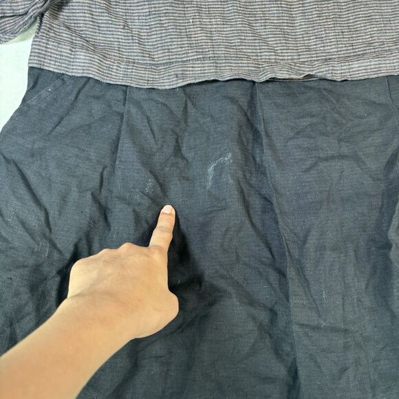 FLAX Jeanne Engelhart Tunic Top Women’s Large Stripes Linen Oversized Lagenlook - Picture 4 of 8